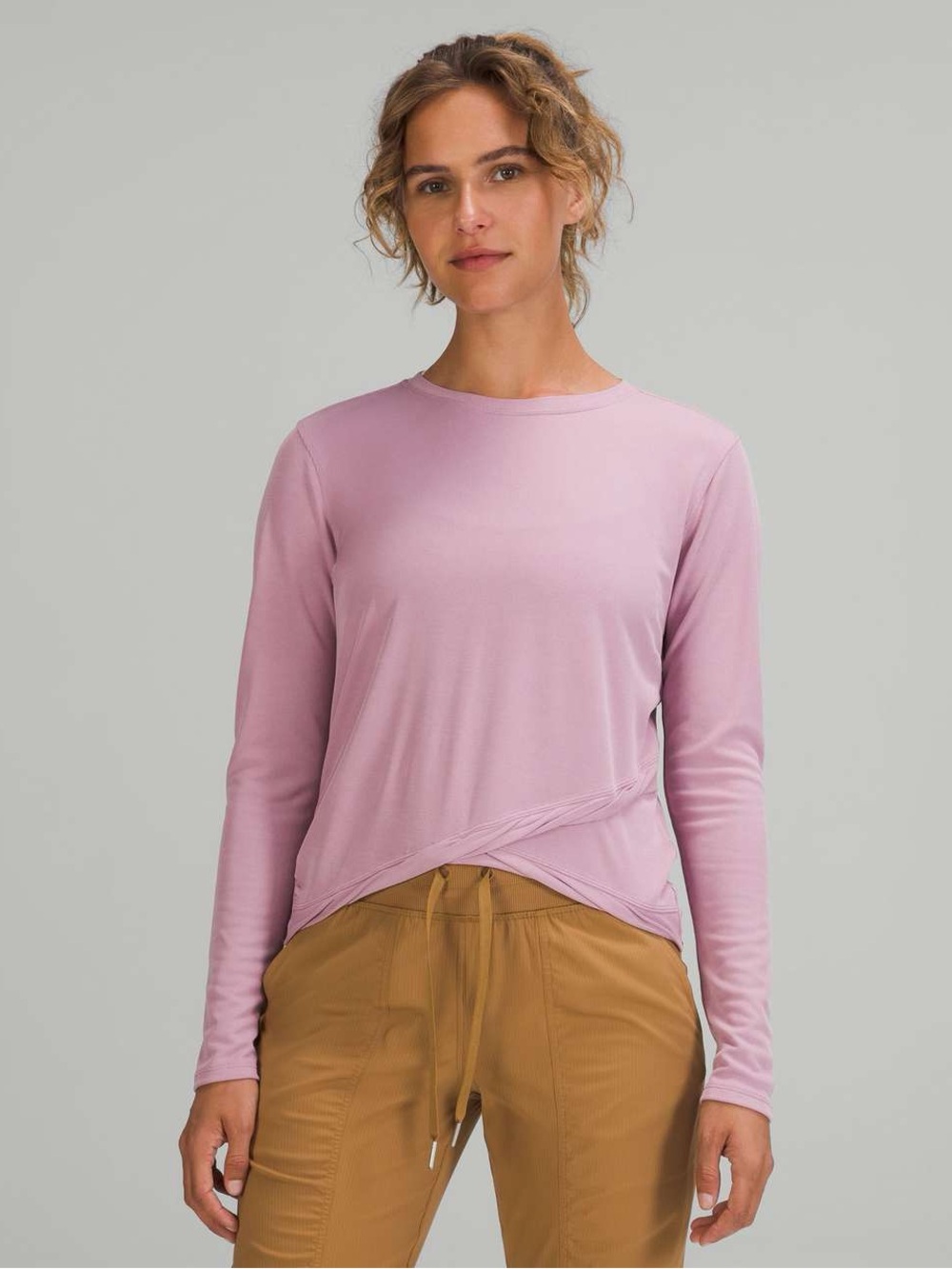 Lululemon Do the Twist Long Sleeve Shirt in Pink Taupe